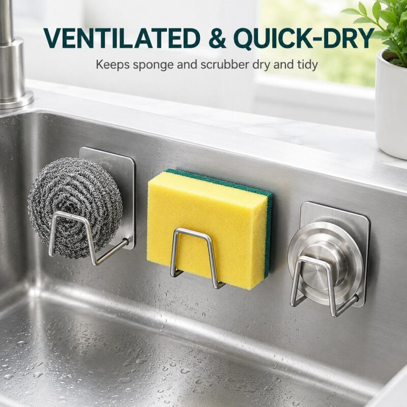 Kitchen Gadgets Gifts - Soporte Autoadhesivo de Acero Inoxidable para