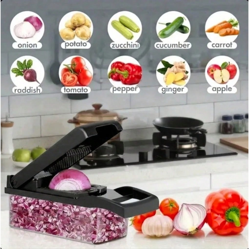Cortador de Verduras Negro 16  - Kitchen Gadgets Vegetable Chopper reseña y precio